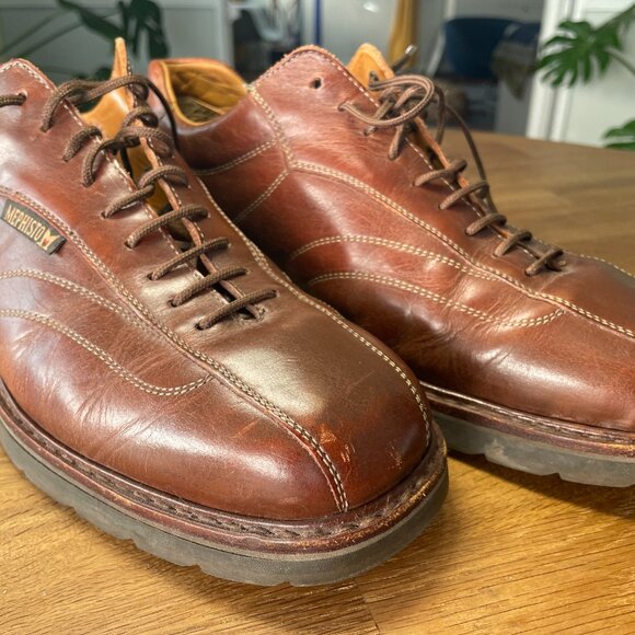Mephisto Goodyear Welt Brown Leather Oxfords - Men's US 9.5 (EU 9) - Picture 6 of 10